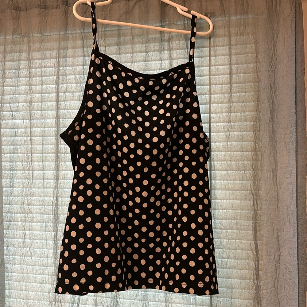polka dot square neck blouse